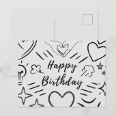 Postale Carte de vœux pour croquis d'anniversaire (Devant / Derrière)