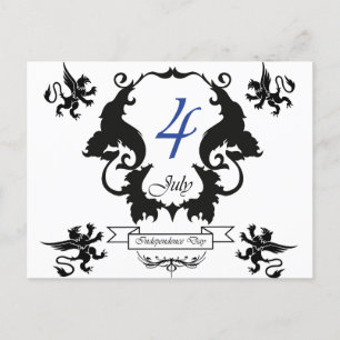 Postale Carte de voeux pour la fête de l'indépendance des 