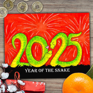 Postale Carte de vœux pour l'Année du Serpent 2025