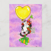 Postale Carte de vœux pour le chat calico pour son anniver (Devant)