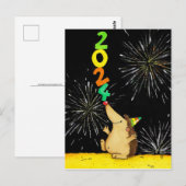 Postale Carte de vœux pour le Nouvel An 2024 (Devant / Derrière)