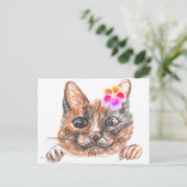 Postale Carte de voeux pour le printemps du chat (Debout devant)