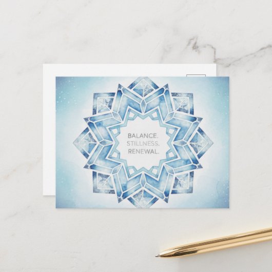 Postale Carte de vœux pour solstice d'hiver (Devant/Arrière en situation)