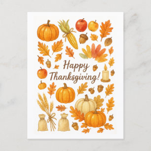 Postale Carte de vœux pour Thanksgiving