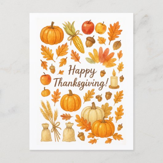 Postale Carte de vœux pour Thanksgiving (Devant)