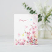 Postale Carte de voeux Printemps Sakura (Debout devant)