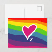 Postale Carte de voeux Rainbow Heart design (Devant / Derrière)