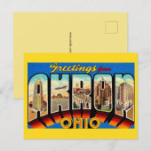 Postale Carte de vœux rétro Akron Ohio  (Devant / Derrière)