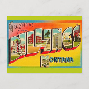 Postale Carte de vœux rétro Billings MT