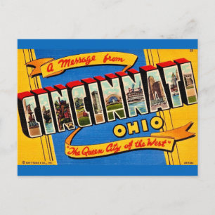 Postale Carte de vœux rétro Cincinnati 