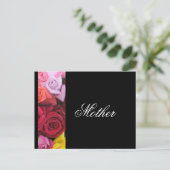 Postale Carte de vœux Roses Élégantes Mère Noir (Debout devant)
