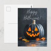 Postale Carte de voeux Russe Citrouille Halloween (Devant / Derrière)
