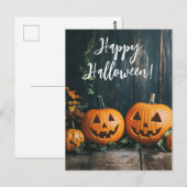 Postale Carte de voeux Russe Citrouille Halloween (Devant / Derrière)