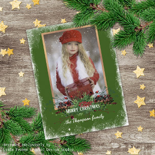 Postale Carte de voeux Rustique saisonnière personnalisée