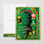 Postale Carte de vœux Saint-Patrick jour de fête (Devant / Derrière)