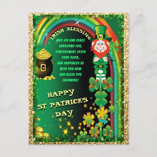 Postale Carte de vœux Saint-Patrick jour de fête (Devant)