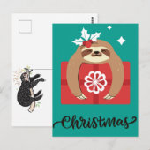 Postale Carte de vœux Slothmas joyeux (Devant / Derrière)