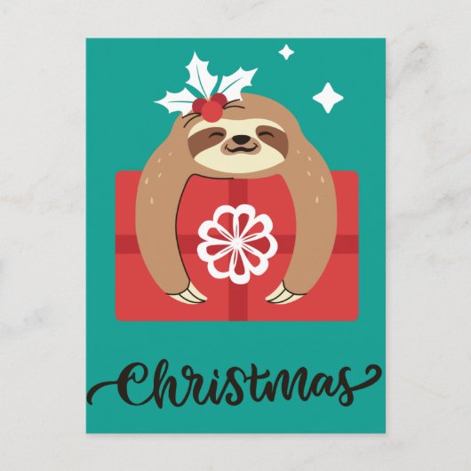 Postale Carte de vœux Slothmas joyeux (Devant)