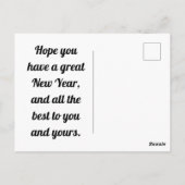 Postale Carte de vœux spirituelle pour le Nouvel An (Dos)