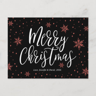 Postale Carte de vœux typographique moderne pour Noël