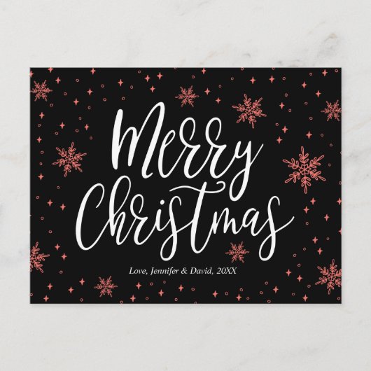 Postale Carte de vœux typographique moderne pour Noël (Devant)