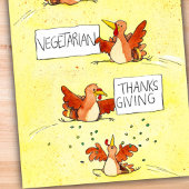 Postale Carte de vœux végétarienne de Thanksgiving par N. 