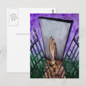 Postale Carte de voeux vierge aux portes du cimetière (Devant / Derrière)