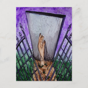 Postale Carte de voeux vierge aux portes du cimetière