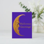 Postale Carte de voeux vintage Angry Moon Halloween (Debout devant)