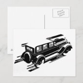 Postale Carte de voeux Vintage Car (Devant / Derrière)