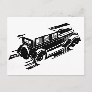 Postale Carte de voeux Vintage Car