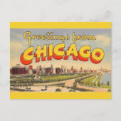Postale Carte de vœux vintage de Chicago (Devant)