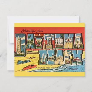 Postale Carte de vœux vintage de Daytona Beach Floride
