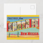 Postale Carte de vœux vintage de Santa Fe (Devant / Derrière)