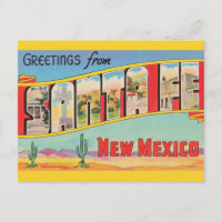 Carte de vœux vintage de Santa Fe