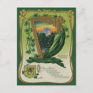 Postale Carte de vœux vintage du château de Blarney St Pat