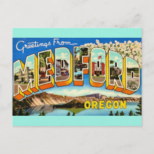 Postale Carte de vœux vintage Medford Oregon