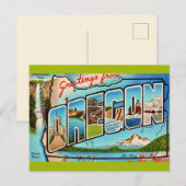 Postale Carte de vœux vintage Oregon (Devant / Derrière)