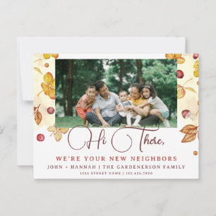 Postale Carte de voisinage à l'aquarelle d'automne moderne