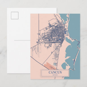 Postale Carte de voyage de Cancun au Mexique venteux
