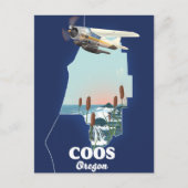 Postale Carte de voyage de Coos Oregon (Devant)