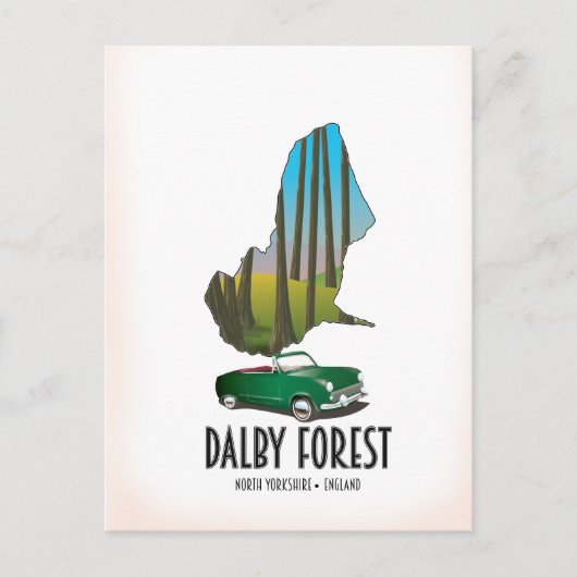 Postale Carte de voyage de Dalby Forest North Yorkshire (Devant)