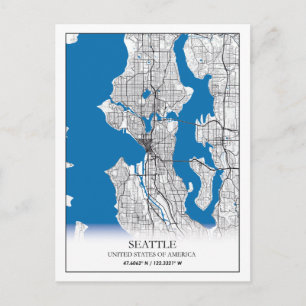 Postale Carte de voyage de la ville de Seattle, Washington
