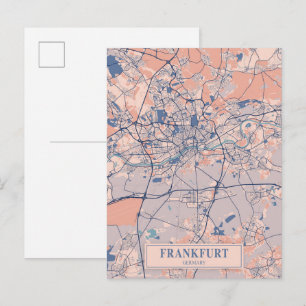 Postale Carte de voyage de la ville venteuse de Francfort