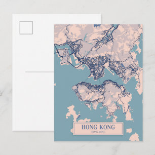 Postale Carte de voyage de la ville venteuse de Hong Kong