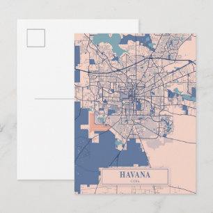 Postale Carte de voyage de la ville venteuse de La Havane 