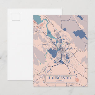 Postale Carte de voyage de la ville venteuse de Launceston