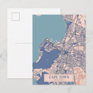 Postale Carte de voyage de la ville venteuse du Cap Afriqu