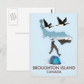 Postale carte de voyage de l'île Broughton Canada (Devant / Derrière)
