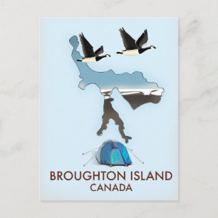 Postale carte de voyage de l'île Broughton Canada